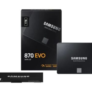 Samsung 870 EVO MZ-77E1T0B - SSD - krypteret - 1 TB - sisäinen - 2.5" - SATA 6Gb/s - puskuri: 1 GB - 256-bittinen AES - TCG Opal-salausmenetelmä
