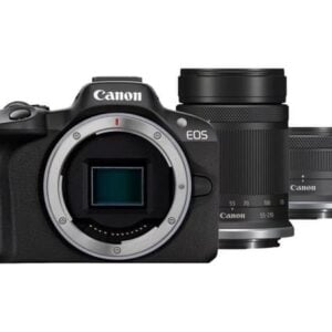 Canon EOS R50, Black + RF-S 18-45 IS STM + RF-S 55-210mm F5-7.1 IS STM Kit, 24,2 MP, 6000 x 4000 pikseliä, CMOS, 4K Ultra HD, Kosketusnäyttö, Musta