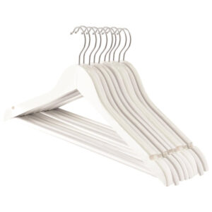 Harbour Housewares Wooden Coat Hangers - Pack of 10-White