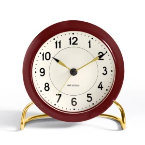 Arne Jacobsen Clocks AJ Station bordur vinrødt vinrød