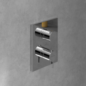 Villeroy und Boch Conum Fertigmontageset TVS12700100061 Unterputz-Thermostat mit Einwege-Mengenregulierung, Wandmontage, chrom