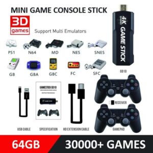 Ei ole määritelty Pelikonsoli 4K Ultra Video Game Console for PS1/SEGA/SNES/MAME Retro TV -pelikonsoli 64GB 10000 Games Video Game Stick M8/X2, GD10 64G