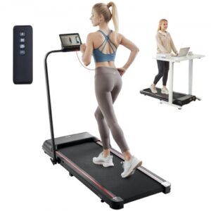 VEVOR Walking Pad, Under Desk Treadmill for Home Office, Working Walking Running Machine, 265 Lbs Capacity Folding Treadmill, 2.5HP 2 in 1 Portable Pad with Handle Bar, Remote Control and LED Display