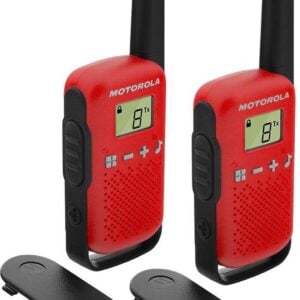 Walkie Talkie Intercomunicadores PMR RADIO 16 Canales (Alcance hasta 4 km) Rojo - MOTOROLA TLKR-T42