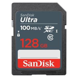 SanDisk Ultra (128 GB, SDXC, U1, UHS-I), Speicherkarte, Grau, Schwarz, Rot