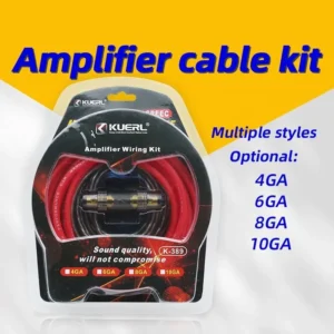 KUERL Car Amplifier Wiring Kit 10/8/6/4GA Car Amplifier Cable Set 60Amp Fuse Holder Set Subwoofer Modification Connection Cable Kit