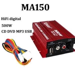 NONE Car Amplifier 2 Channel Output MA150 500W HiFi Digital 12V Stereo Audio CD DVD MP3 USB Power Amplifier for Motorcycle &Car